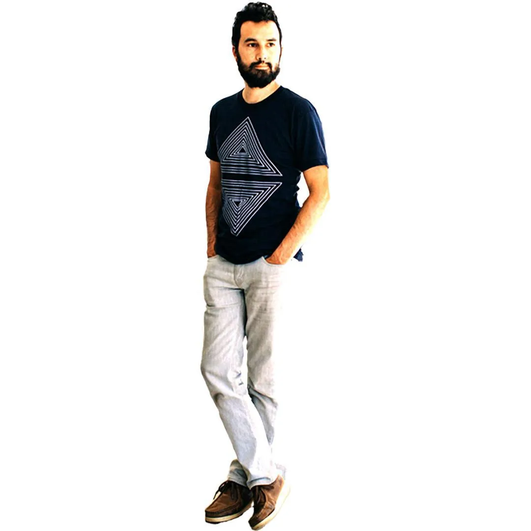 (20% Off) Crew Neck - Navy Blue Minimalist Geometric (2X last one!) by Blackbird Supply Co.