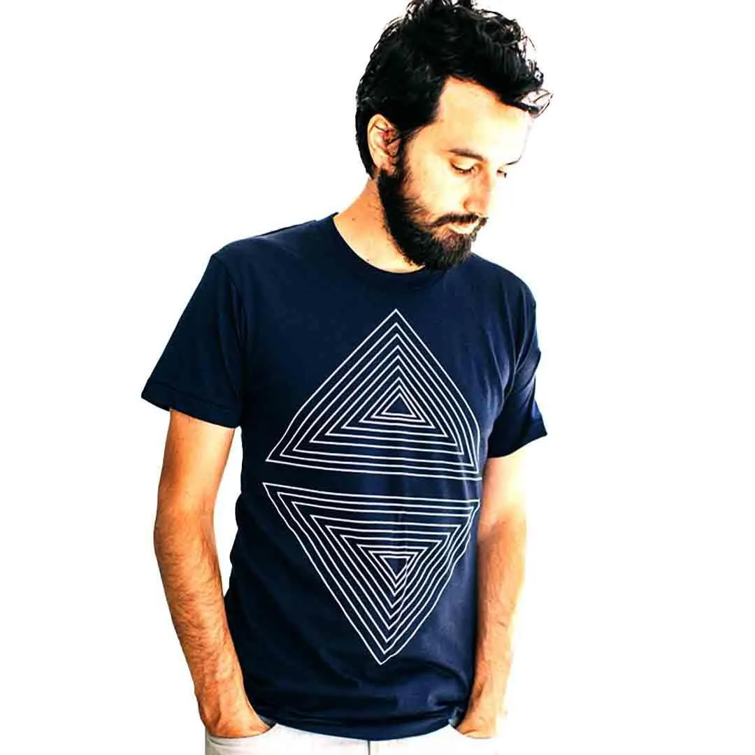 (20% Off) Crew Neck - Navy Blue Minimalist Geometric (2X last one!) by Blackbird Supply Co.