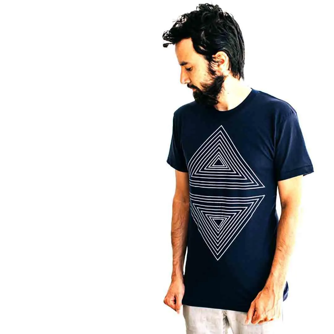 (20% Off) Crew Neck - Navy Blue Minimalist Geometric (2X last one!) by Blackbird Supply Co.