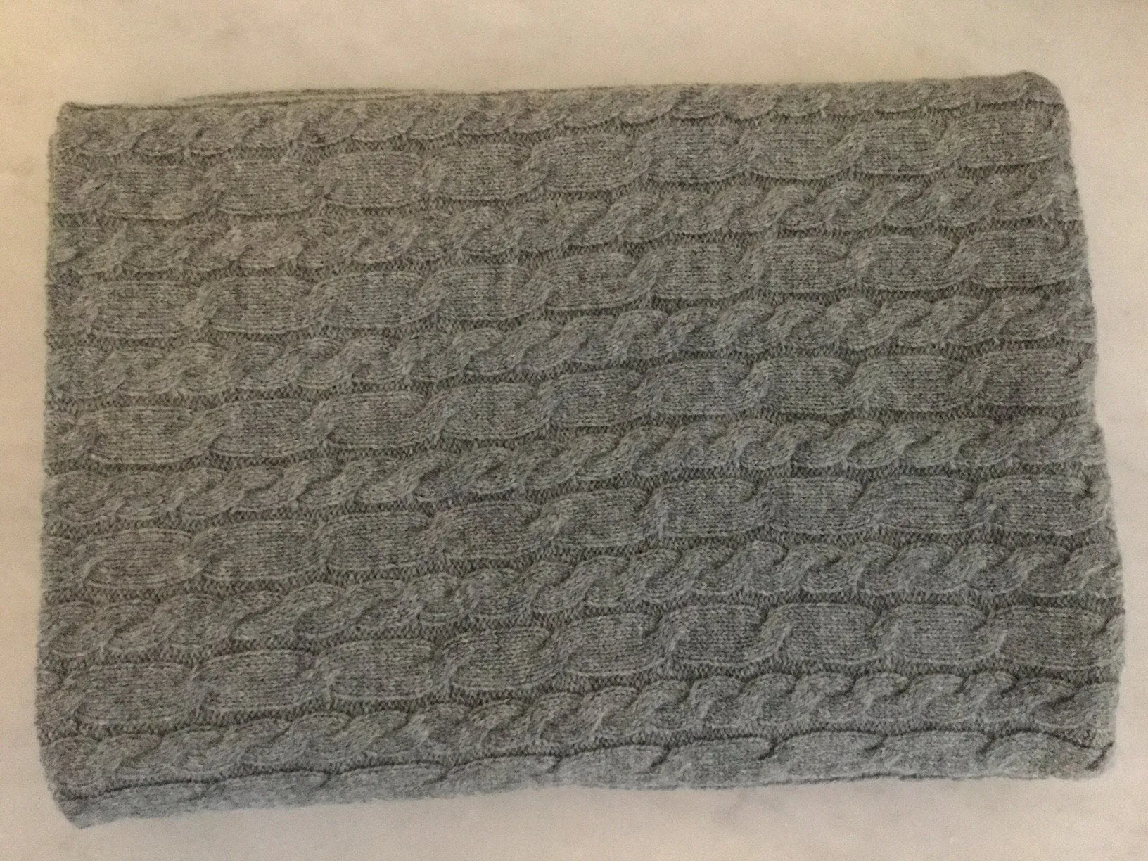 3-Ply Cable Knit Poncho - Felt Grey