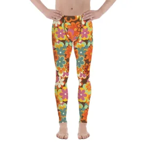 70s Flower Pattern Men's Leggings