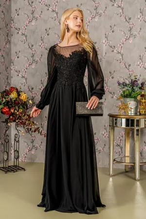 A Line Long Formal Mother of the Bride Dress