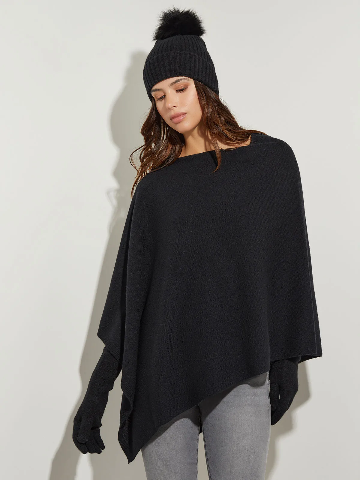 Asymmetrical Cashmere Poncho