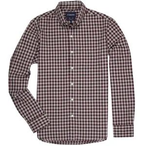 Bayonne (Slim) - Burgundy Gingham Oxford Button Down