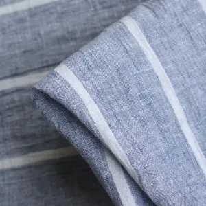 Big Stripe Navy Linen