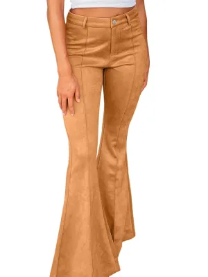 Brown Suede Pants with Pockets