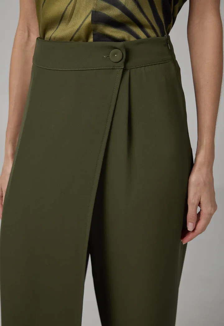 Choice Straight Cut Wrap Trousers Khaki