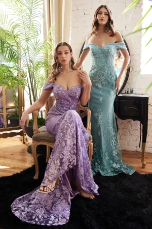 CINDERELLA DIVINE OC014 Embellished Off-Shoulder Mermaid Gown