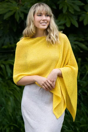 COTTON MERINO MESH PONCHO