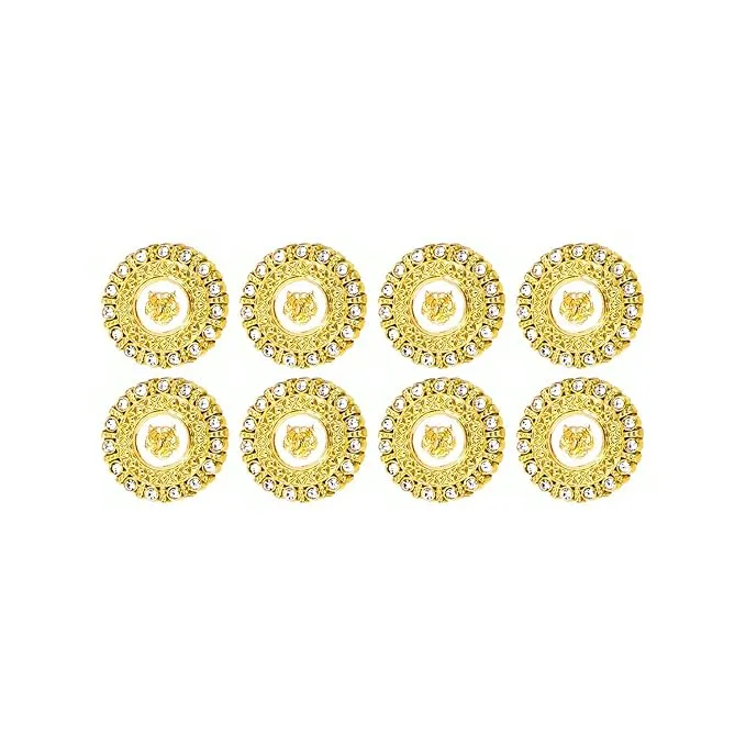 Diamond-Encrusted Lion Metal Buttons