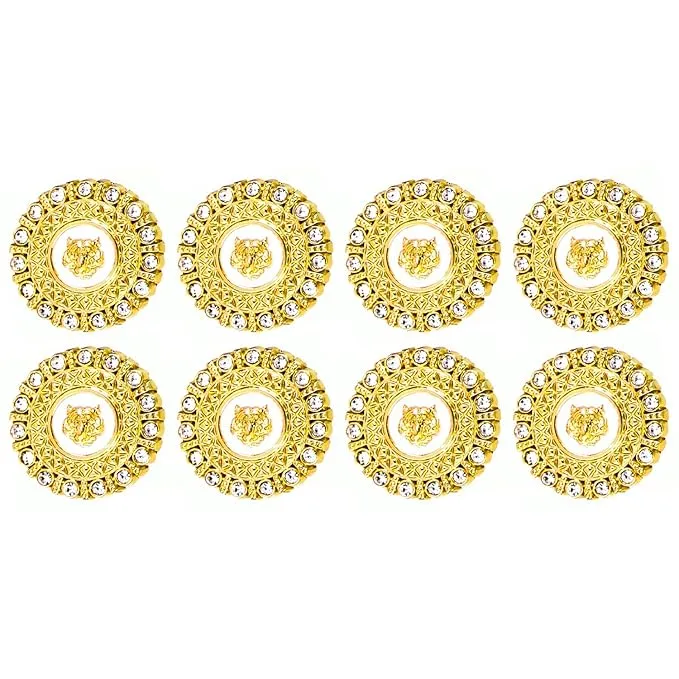 Diamond-Encrusted Lion Metal Buttons