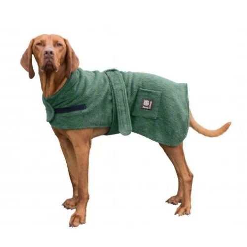 Dog Robe Towelling Green 40cm