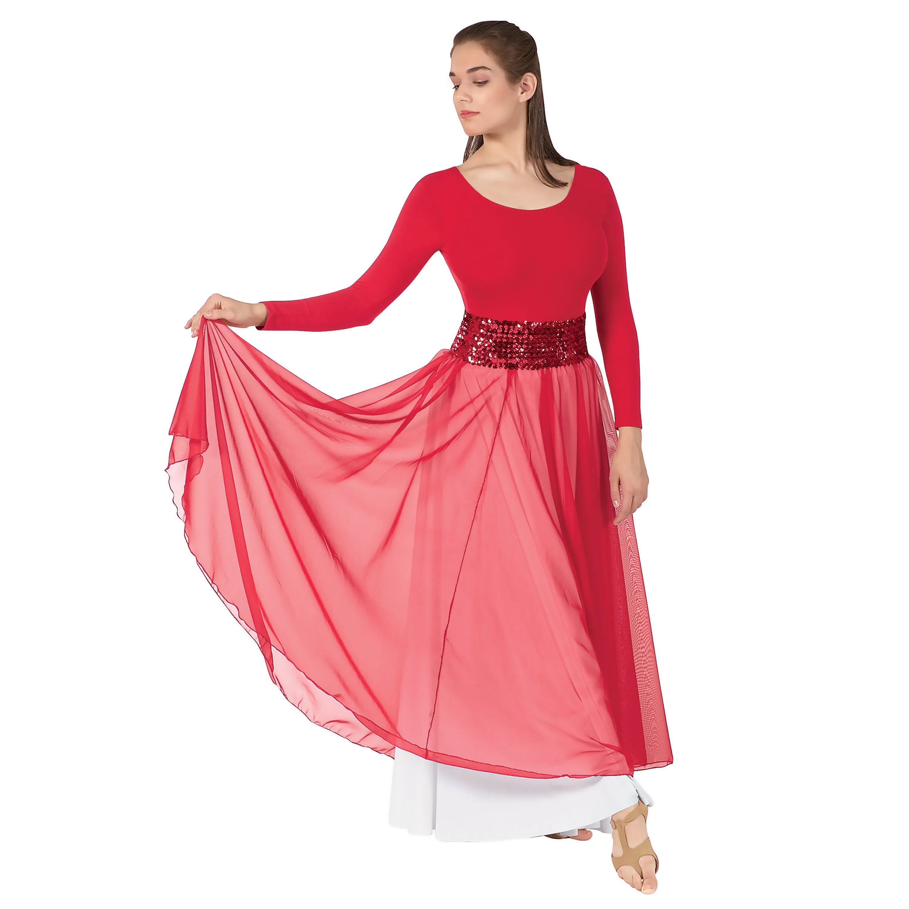 Eurotard 39746P Plus Size Chiffon Single Overlay Skirt