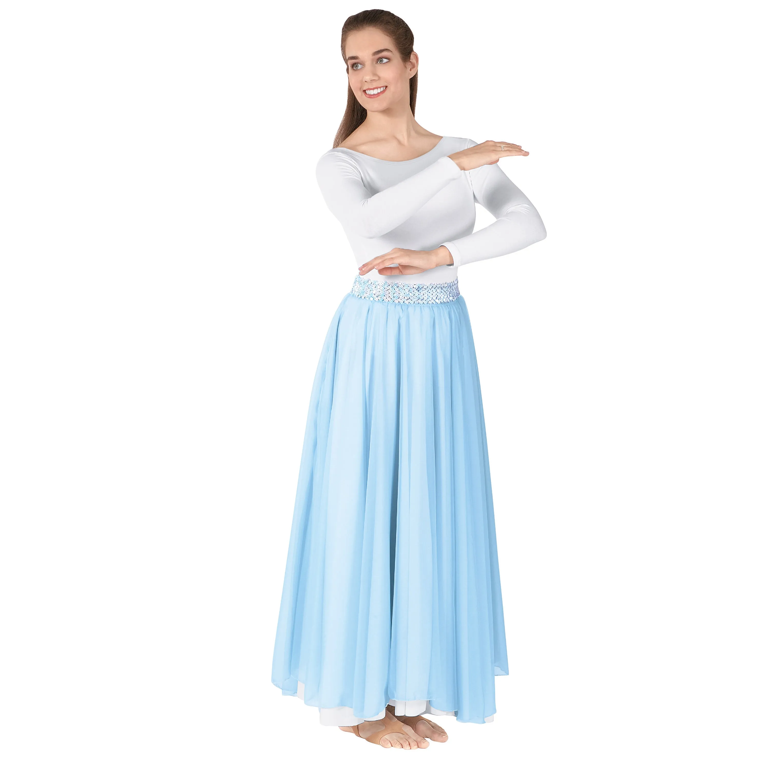 Eurotard 39746P Plus Size Chiffon Single Overlay Skirt