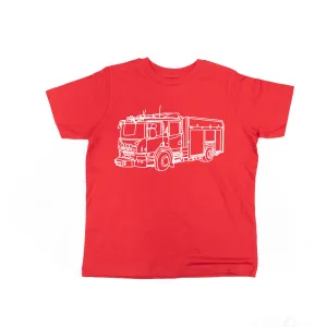 FIRE TRUCK - Minimalist Design - Short Sleeve Child Shirt