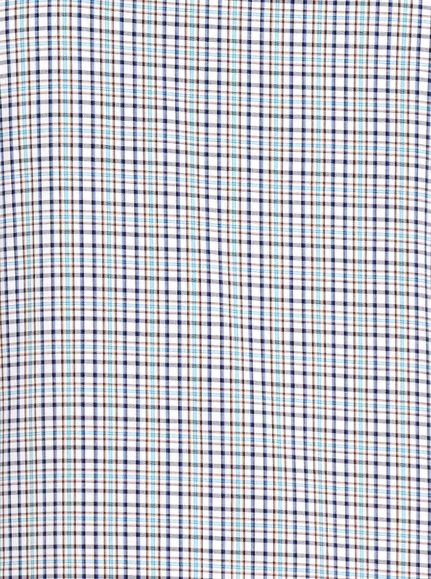 Green & Blue Checked Smart Fit Casual Shirt | Greenfibre