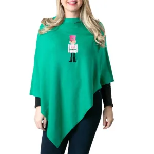 Green & Pink Nutcracker Christmas Poncho