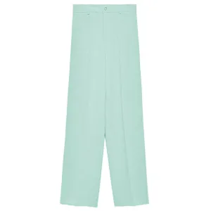 Hinnominate Chic Crepe Straight Trousers in Lush Green