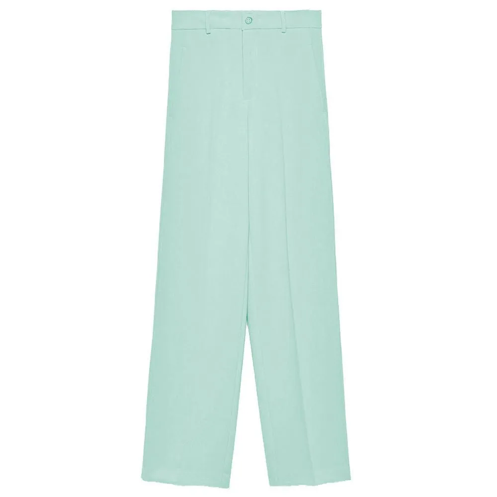 Hinnominate Chic Crepe Straight Trousers in Lush Green