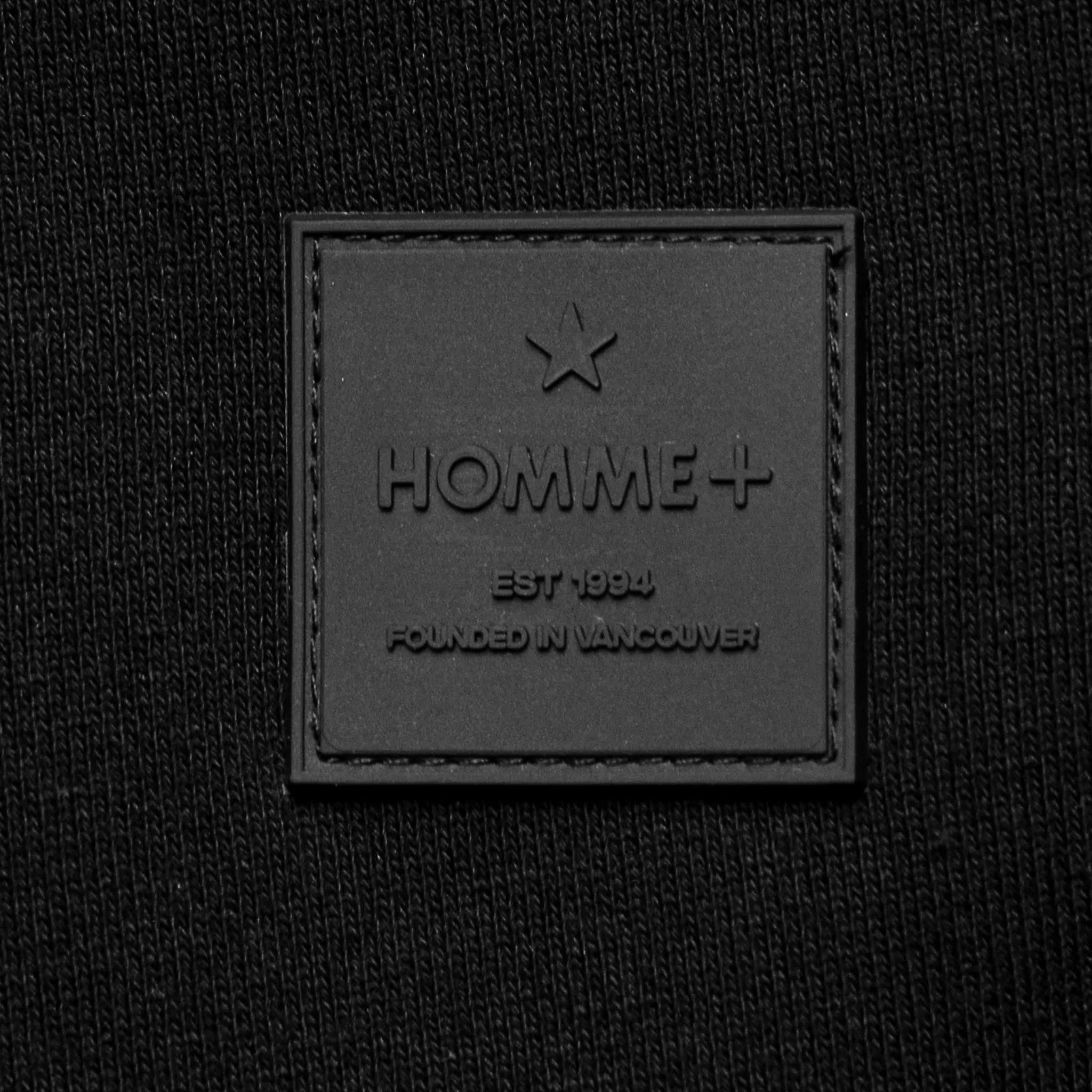 HOMME  Rubber Patch Hoodie Black