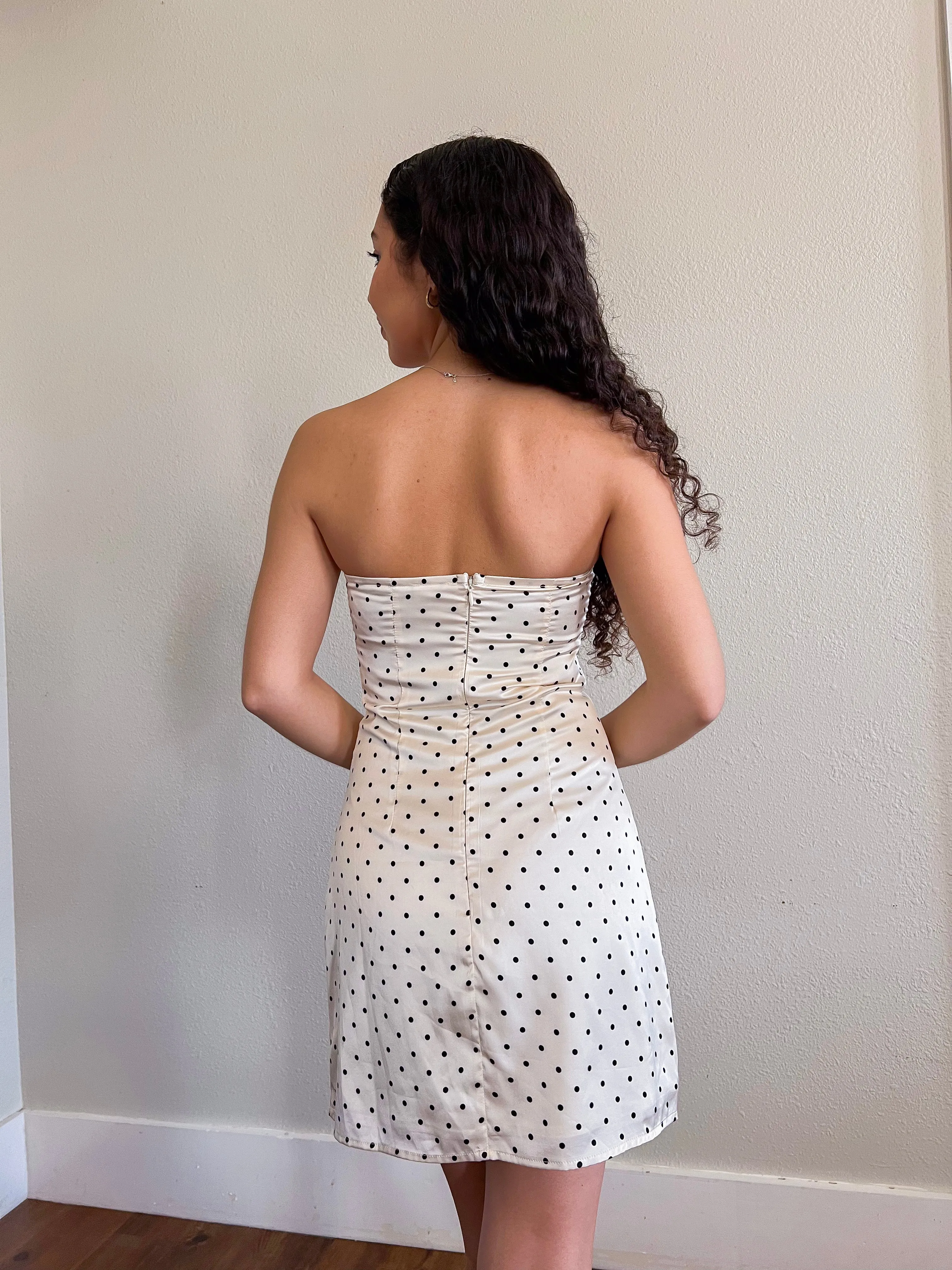 Jasmine Polka Dot Dress Cream / Black