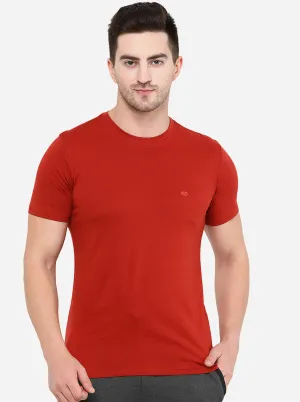 Ketchup Red Solid Slim Fit T-Shirt | JadeBlue