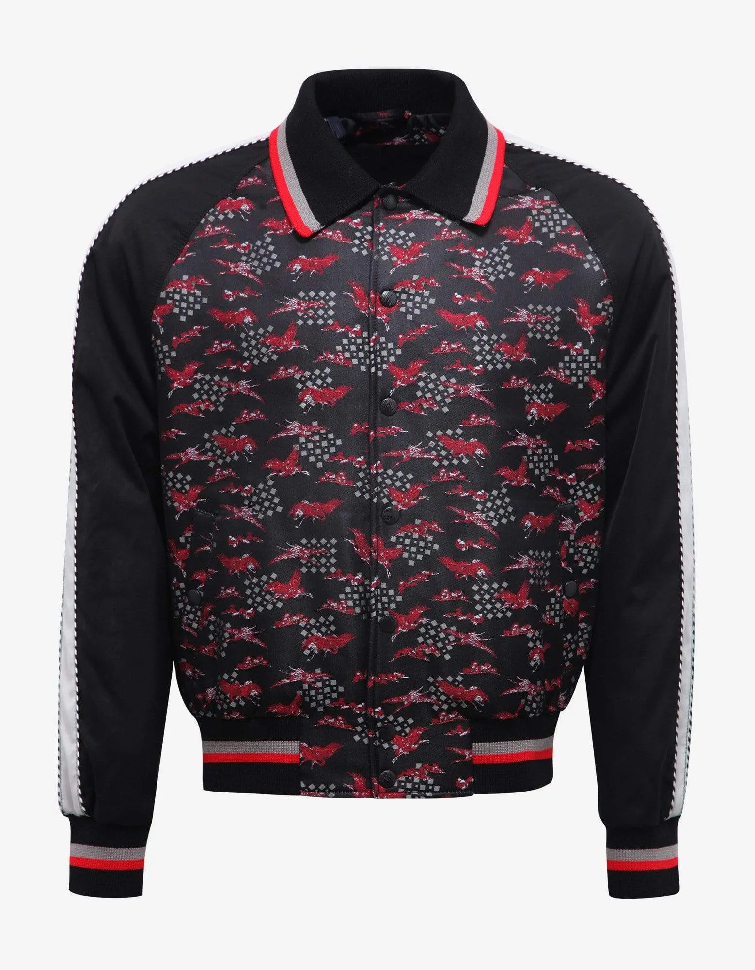 Lanvin Black Crane Print Souvenir Jacket