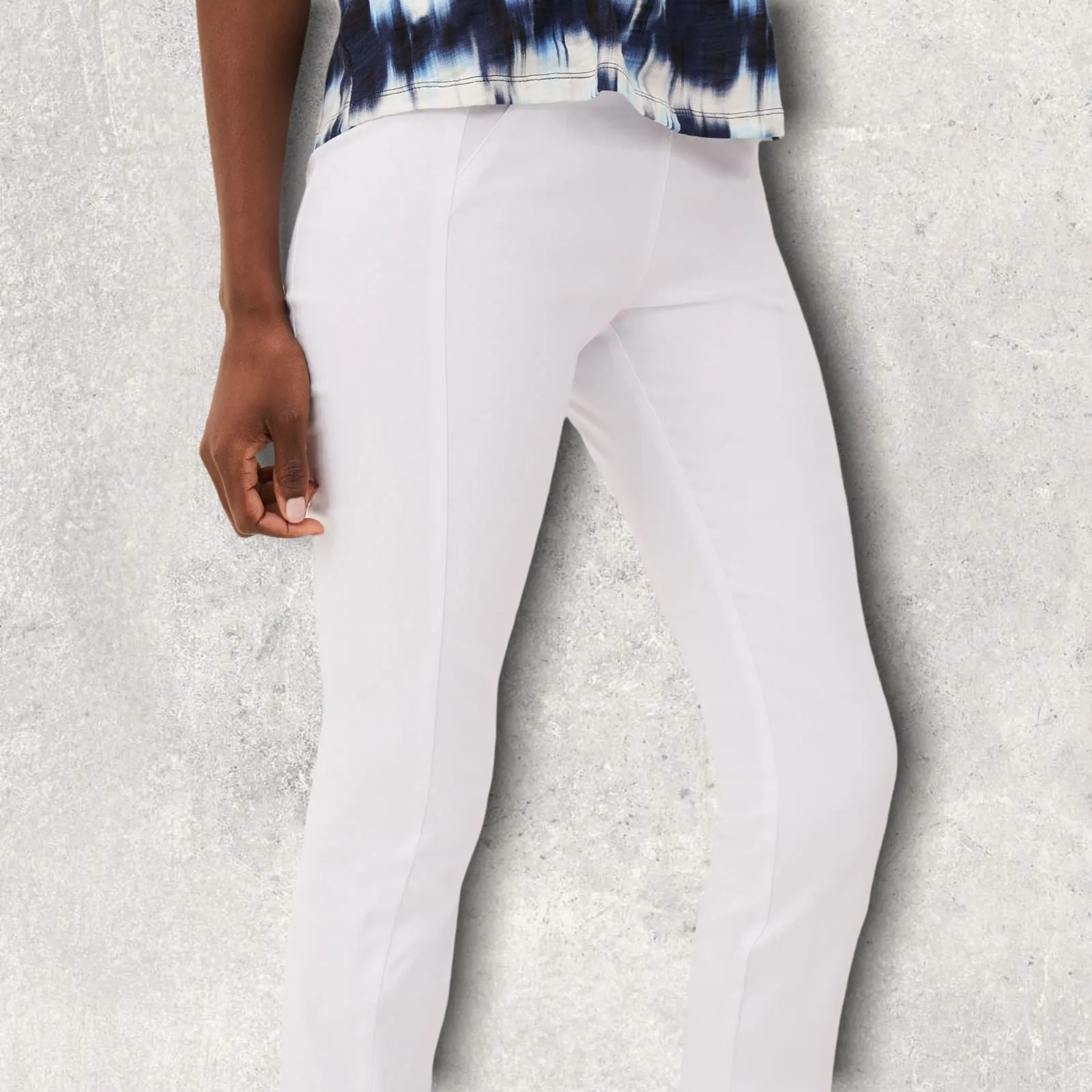 Libra White Cotton Summer Cropped Trousers UK 10 US 6 EU 38