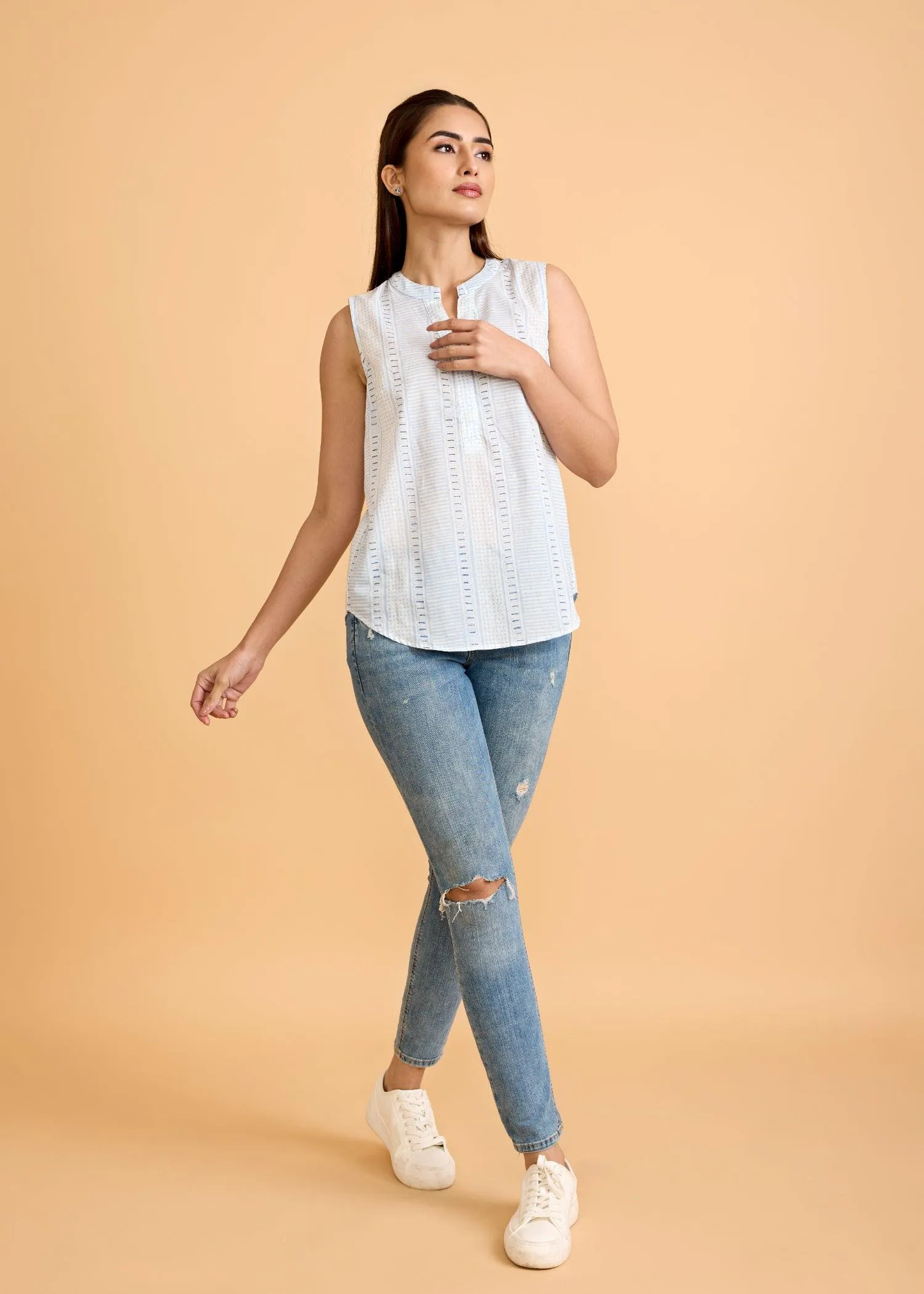 Light Blue Sleeveless Top