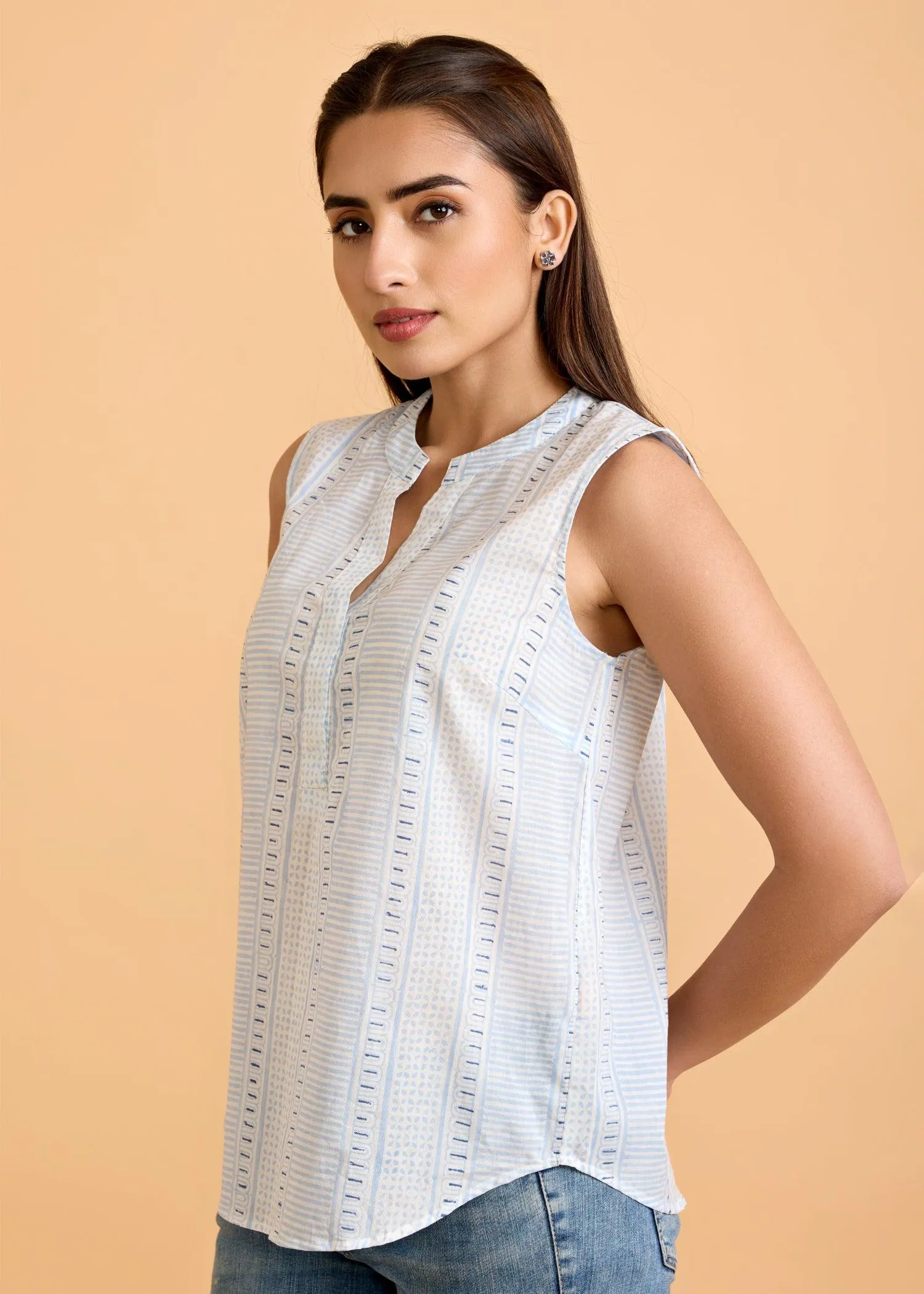 Light Blue Sleeveless Top