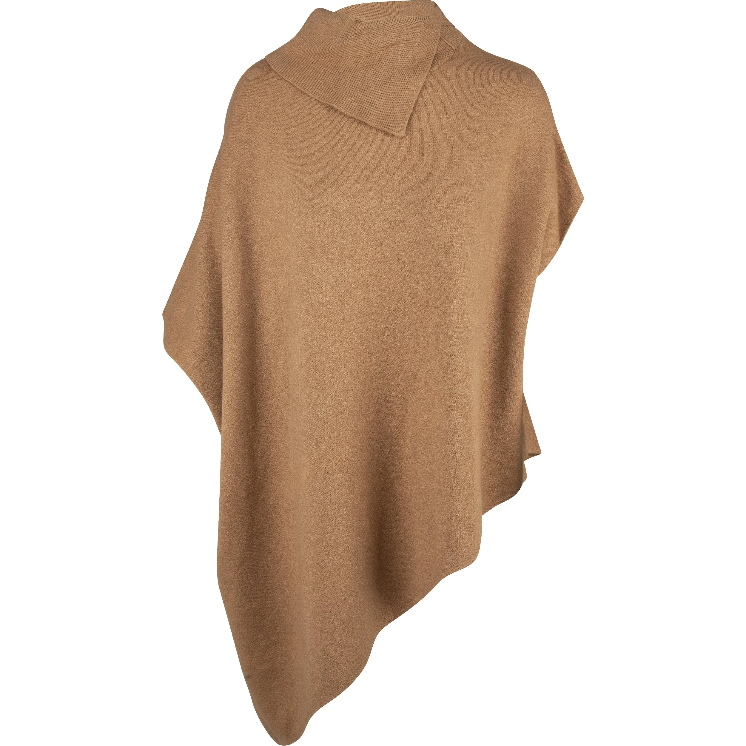 M Made in Italy – Oversized Double-Knit Open Turtle-Neck Poncho