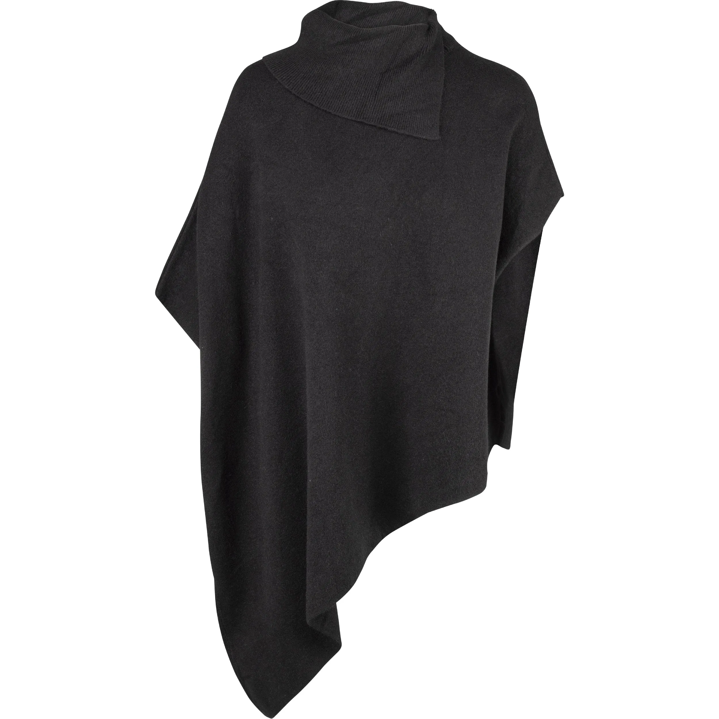 M Made in Italy – Oversized Double-Knit Open Turtle-Neck Poncho