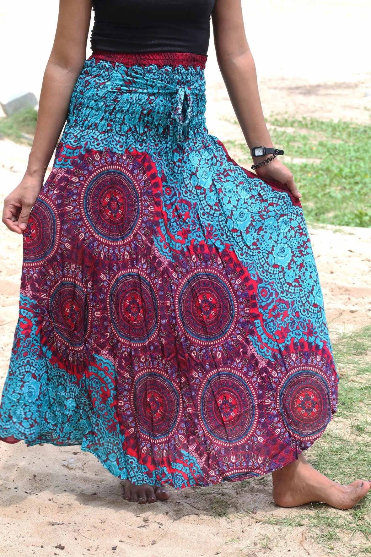 Maxi dress Boho Long Skirt Women Dresses Bohemian Festival Mandala Floral Hippie Dress