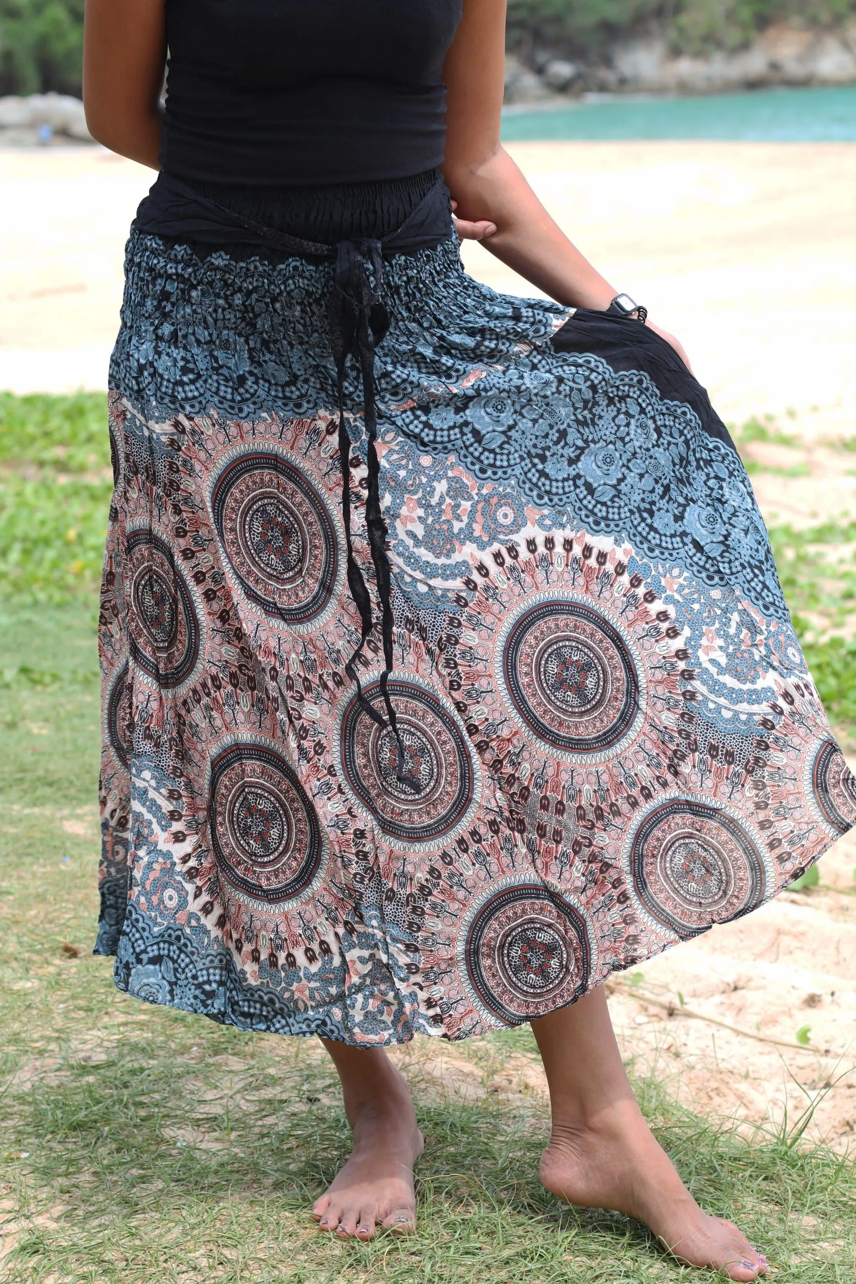 Maxi dress Boho Long Skirt Women Dresses Bohemian Festival Mandala Floral Hippie Dress