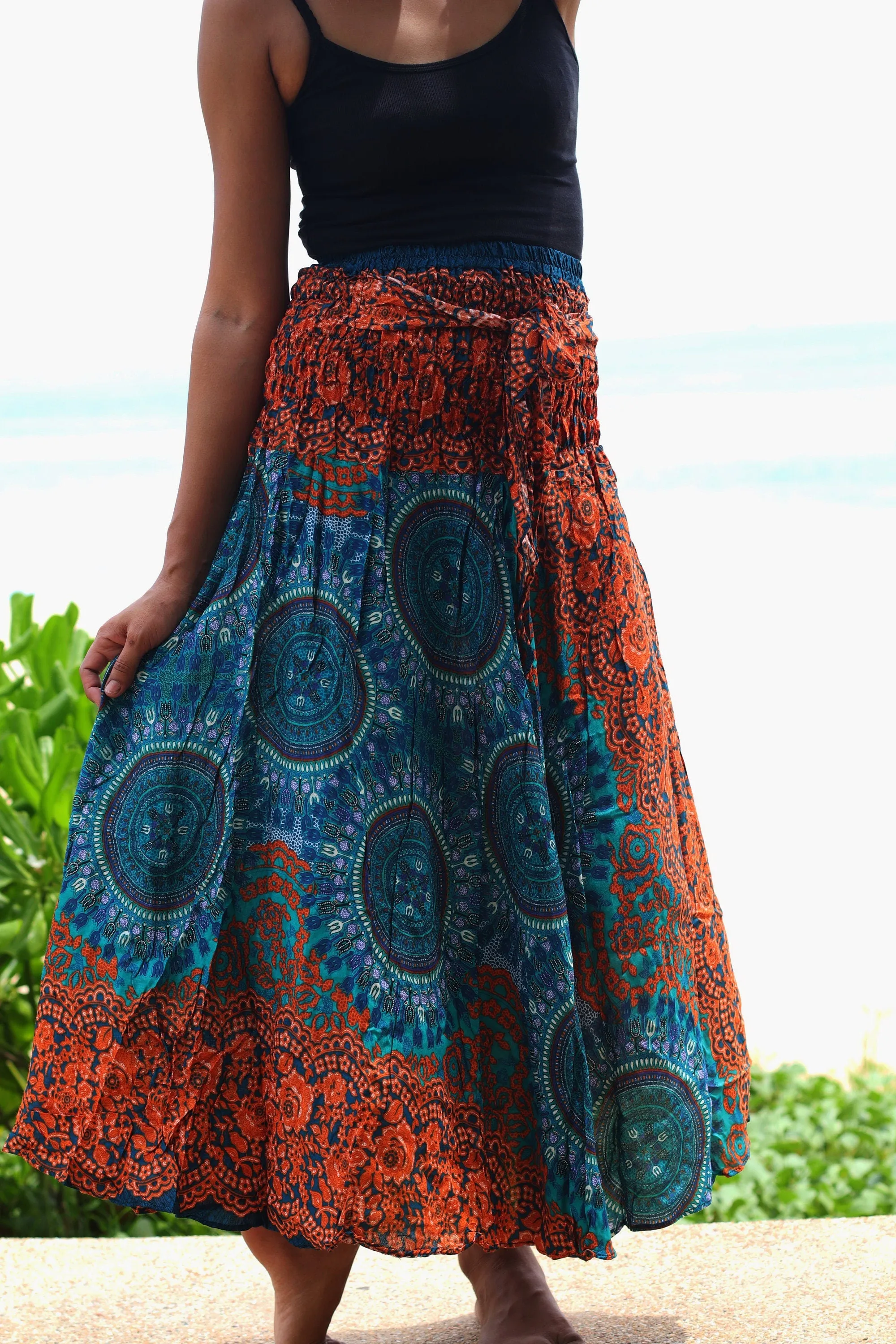 Maxi dress Boho Long Skirt Women Dresses Bohemian Festival Mandala Floral Hippie Dress