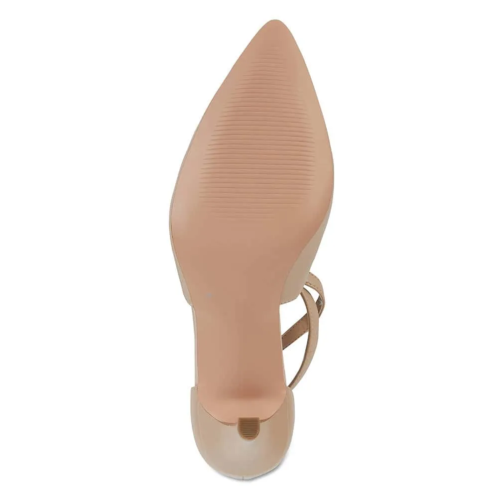 Merit Heel in Nude Leather