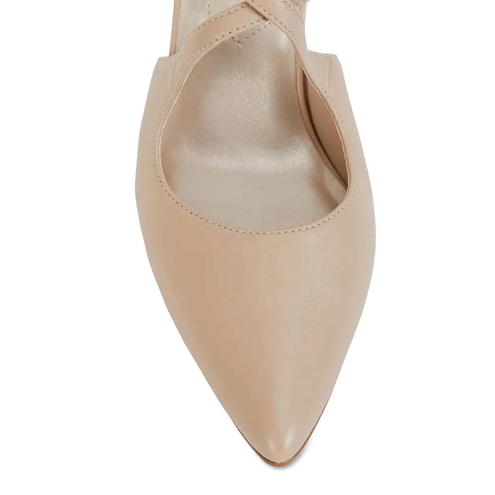 Merit Heel in Nude Leather