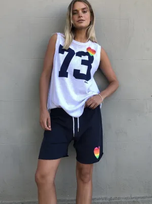 Navy Retro Track Shorts