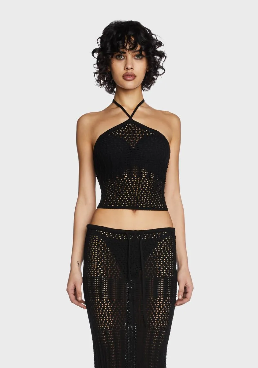 Night Radiance Crochet Halter Top