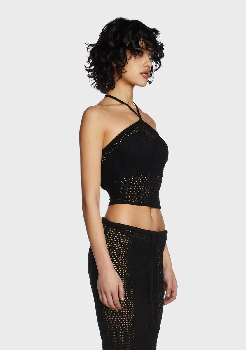 Night Radiance Crochet Halter Top