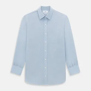 Pale Blue Cotton Cashmere Derby Collar Richmond Shirt