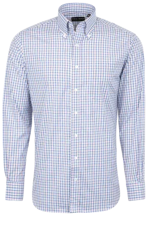 Pinto Ranch YY Collection Button-Front Sport Shirt - Blue Check