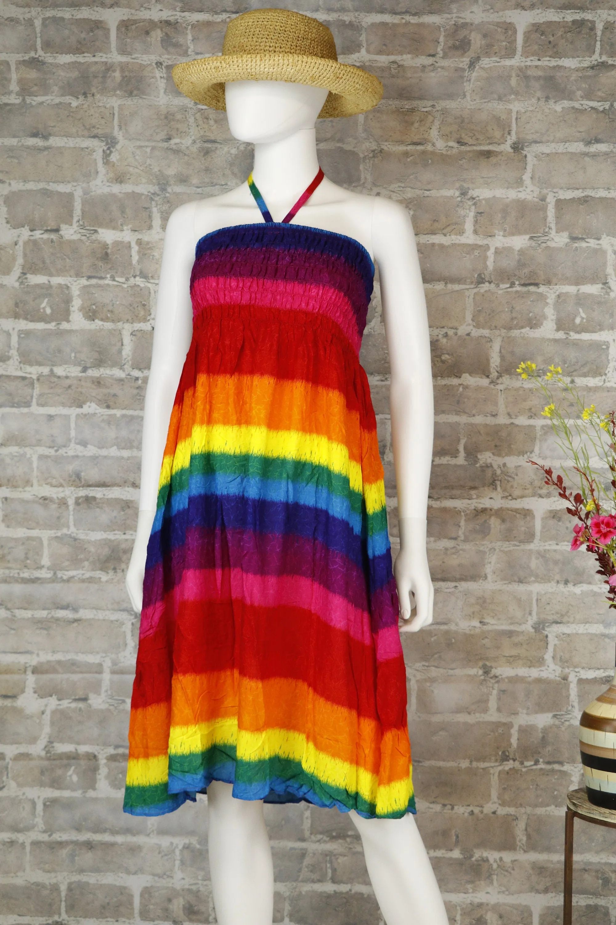 Rainbow Dress Maxi Skirts Boho Hippie Bohemian handmade Wrap Skirt Beach Long Skirt