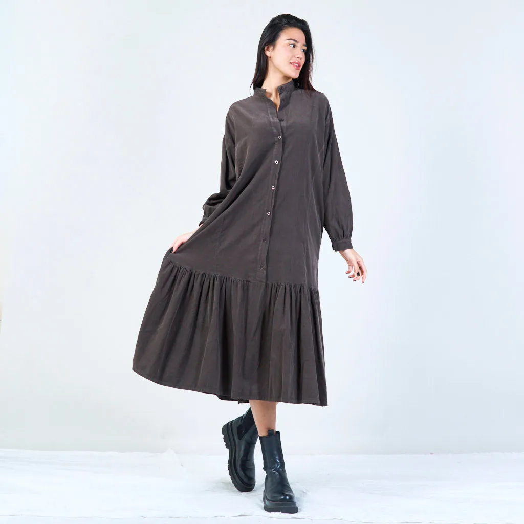 Relaxed tiered shirt dress wholesale