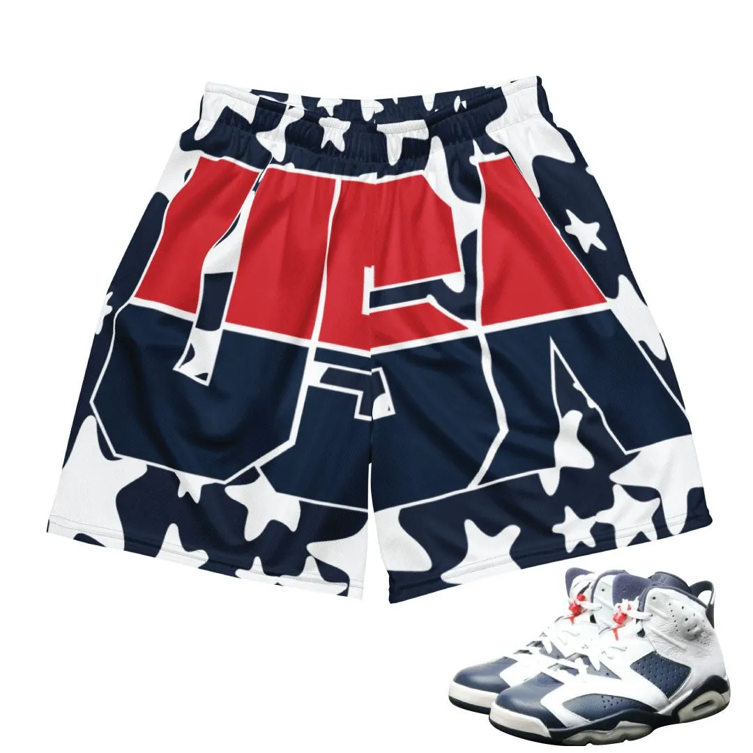 Retro 6 Olympic Dream Team USA Mesh Shorts