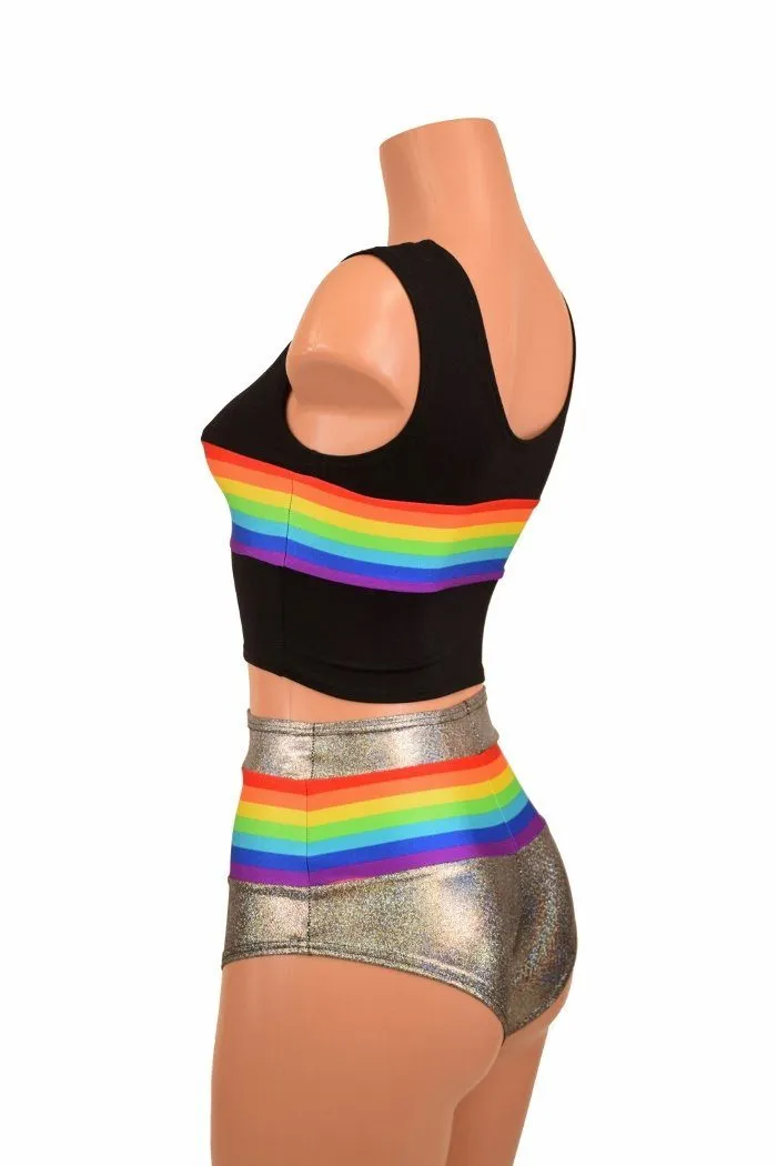 Retro Rainbow Crop Tank & Siren Set