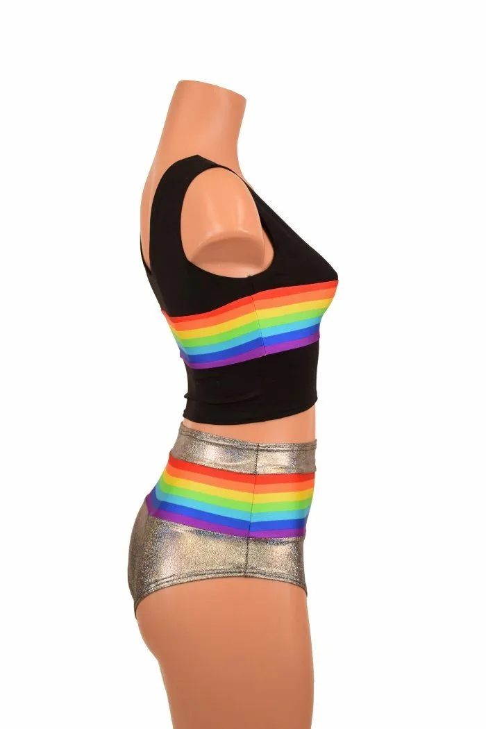 Retro Rainbow Crop Tank & Siren Set