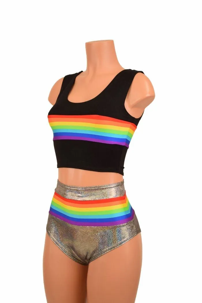 Retro Rainbow Crop Tank & Siren Set