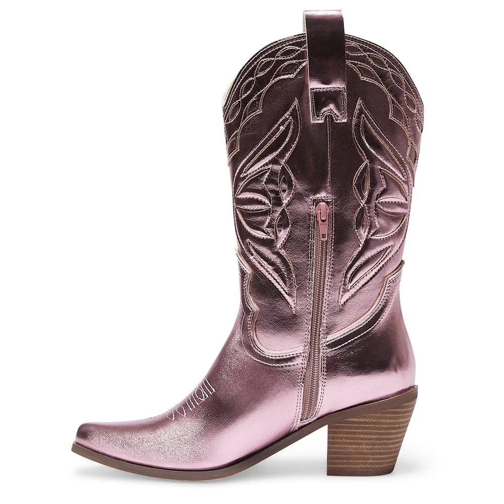 Rodeo Boot in Ice Pink Metallic