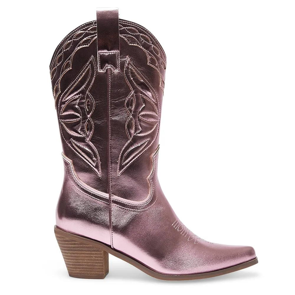 Rodeo Boot in Ice Pink Metallic